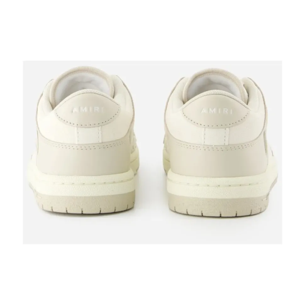 Zapatillas Bajas de Cuero Beige