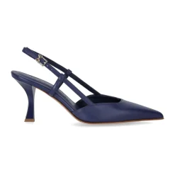 Zapato de tacón de piel azul
