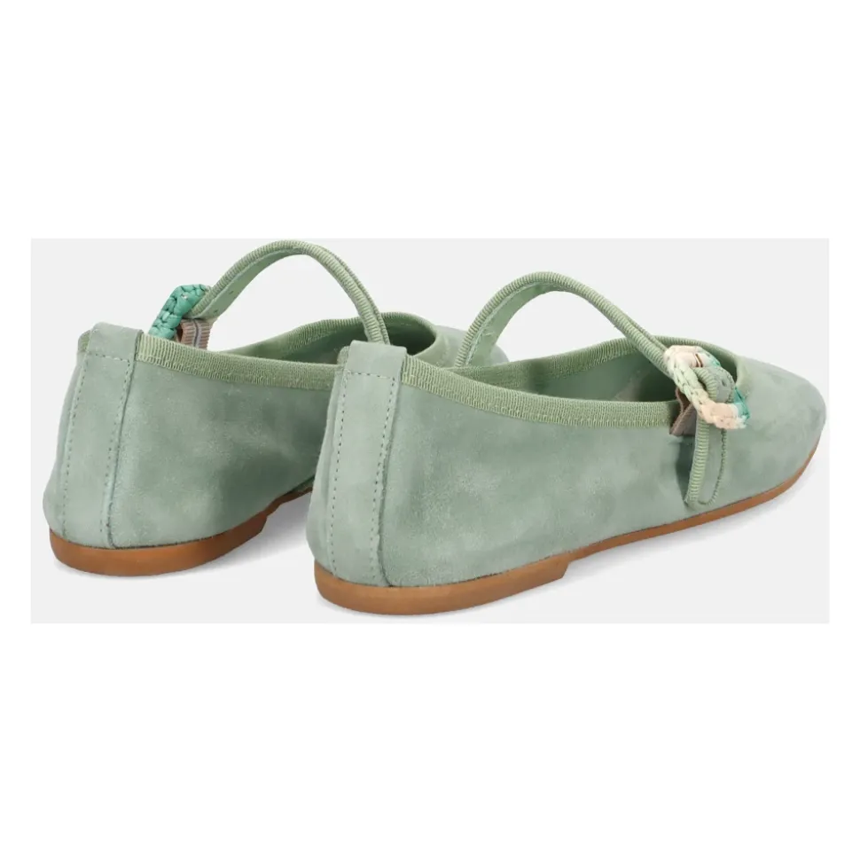 Zapato Plano de Gamuza Verde