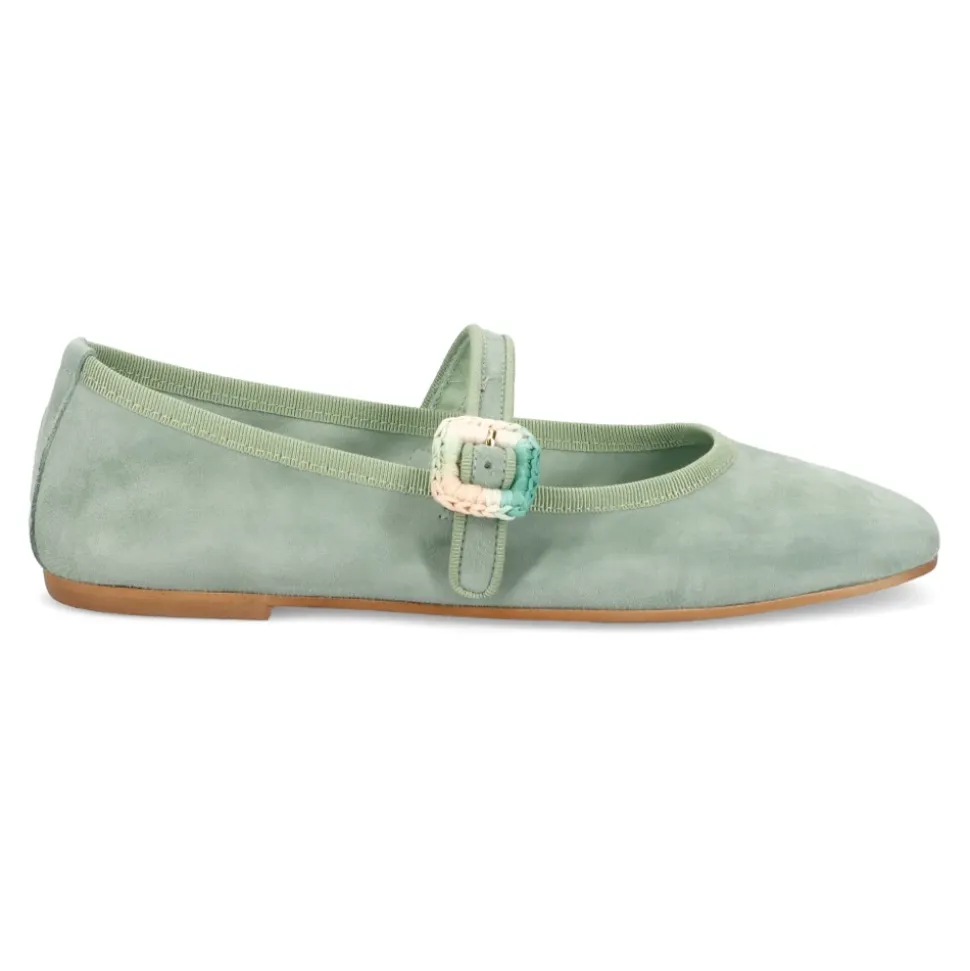 Zapato Plano de Gamuza Verde