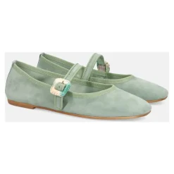 Zapato Plano de Gamuza Verde