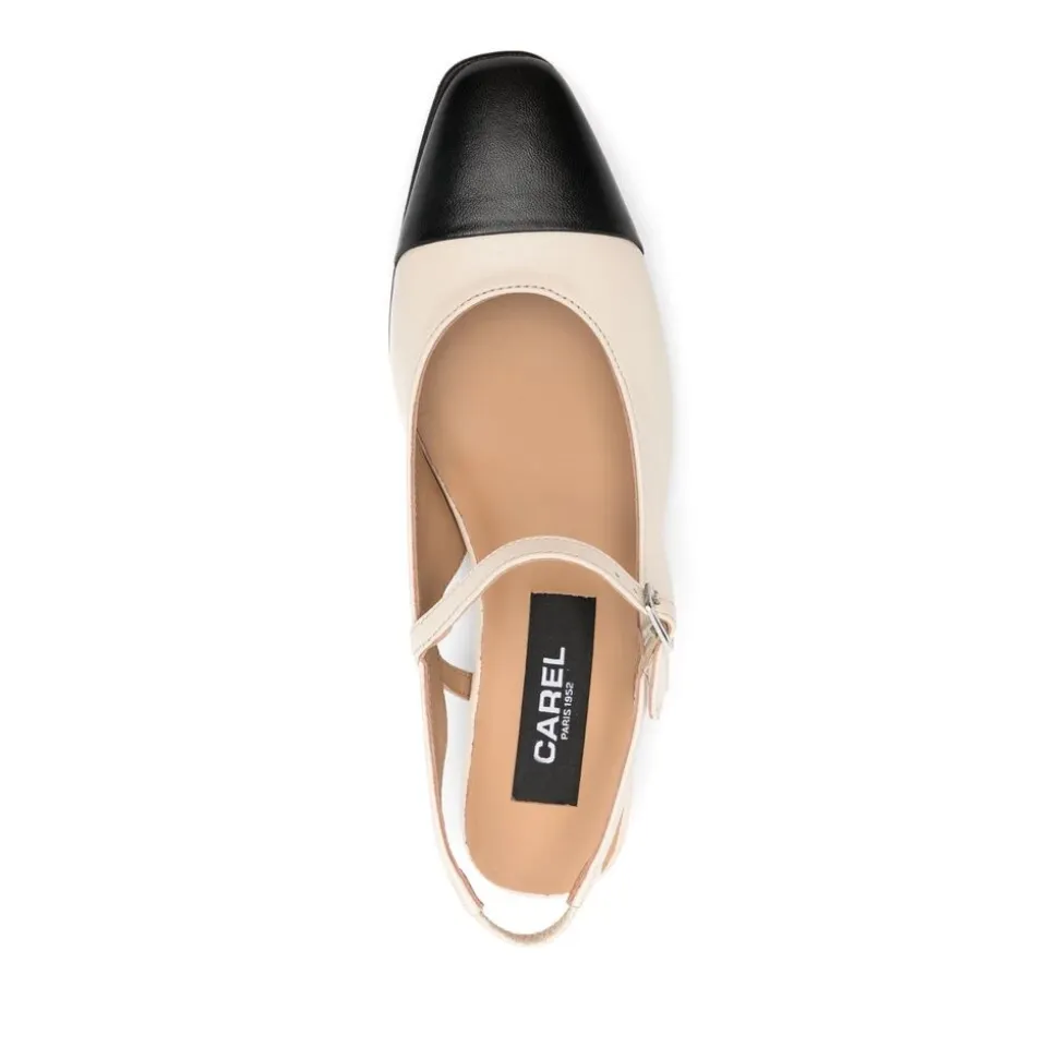 Zapatos de Cuero con Hebilla y Puntera Cuadrada