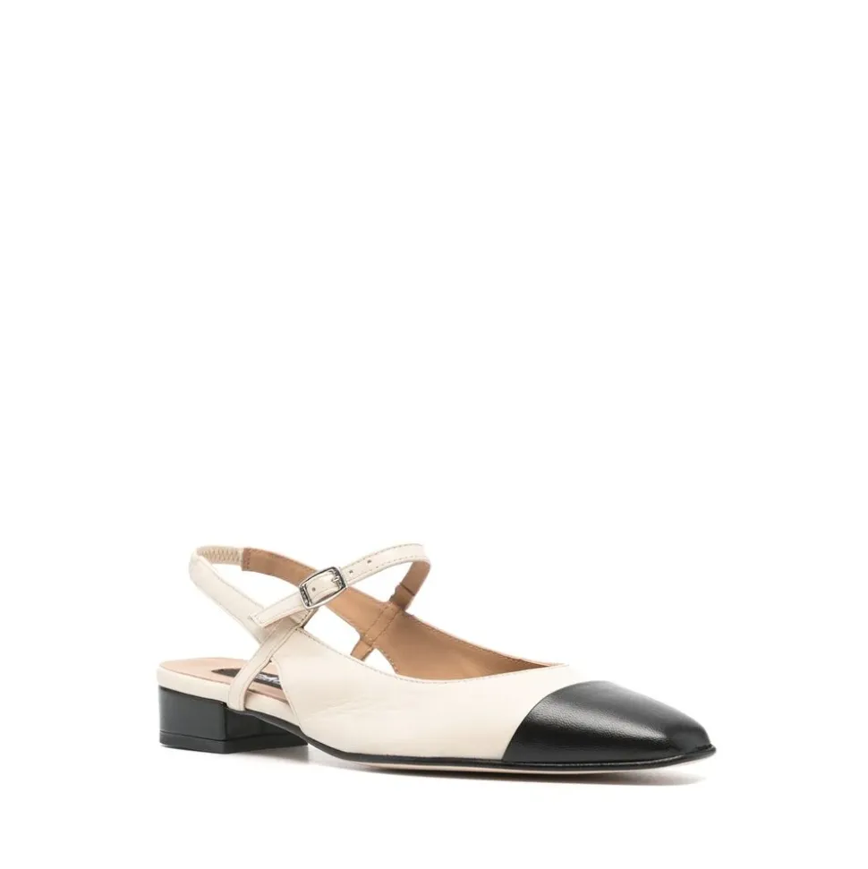 Zapatos de Cuero con Hebilla y Puntera Cuadrada