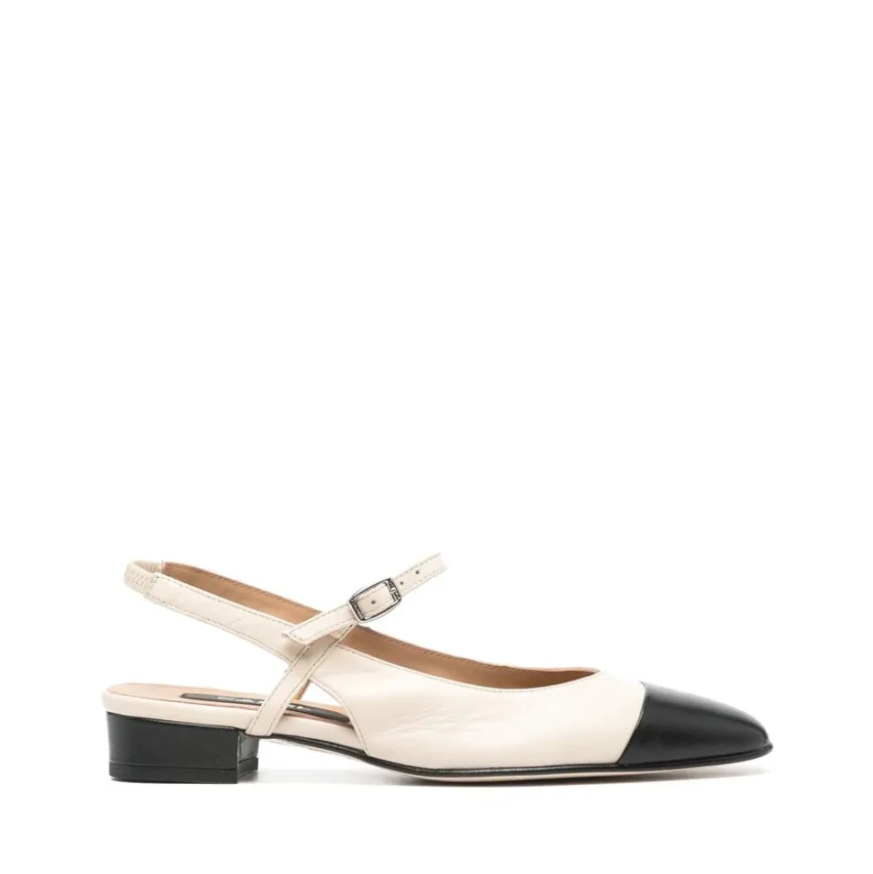 Zapatos de Cuero con Hebilla y Puntera Cuadrada