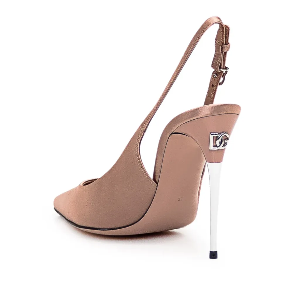 Zapatos de Salón Satinados con Tiras Traseras