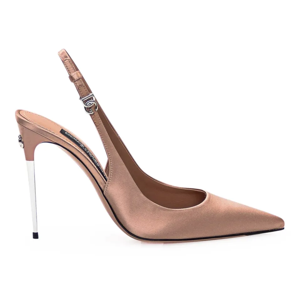Zapatos de Salón Satinados con Tiras Traseras