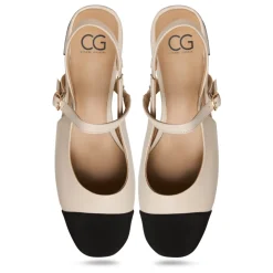 Zapatos de tacón de bloque con tira al talón Marisol