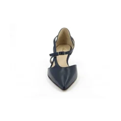 Zapatos de tacón de cuero azul