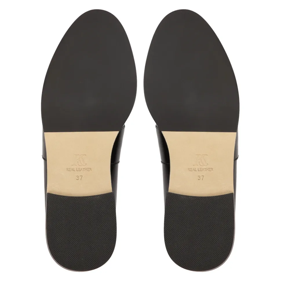 Zapatos negros de cuero sin cordones
