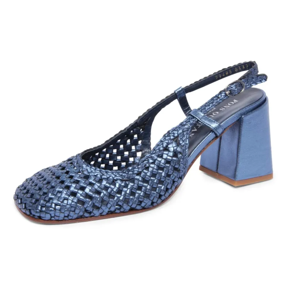 Zapatos slingback metálicos modelo Osaka